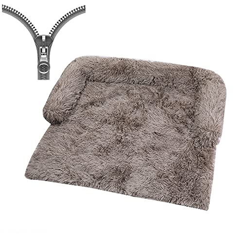 Nyescasa Hundebett für Grosse Hunde u. kleine Hunde,Sofaschutz Plüsch Flauschig Atmungsaktiv Katzenbett,Winter Warm Dauerhaft Hundecouch Waschbar rutschfest Hundekissen (XL ca. 120x90x20cm, Khaki) von Nyescasa