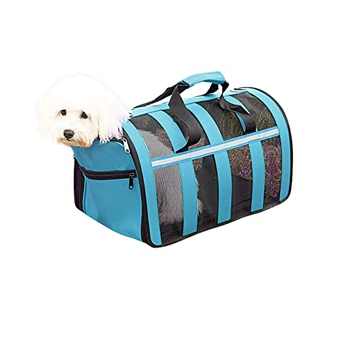 Nyescasa Transporttasche für Hunde und Katzen, Hundetransportbox Faltbar Tragetasche Hund Transportbox Katze, Tragbar Transporttasche Hundetasche, Reisefreundliche Transporttasche (L | Blau) von Nyescasa