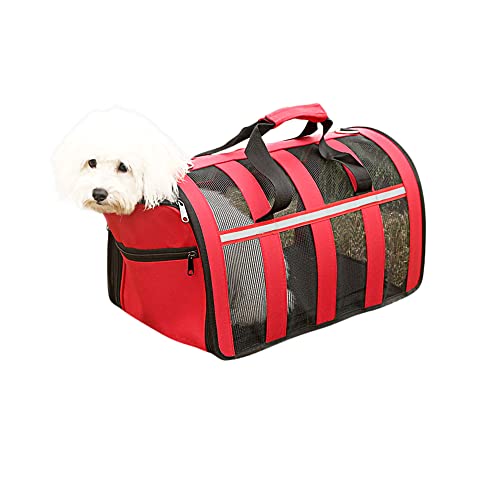 Nyescasa Transporttasche für Hunde und Katzen, Hundetransportbox Faltbar Tragetasche Hund Transportbox Katze, Tragbar Transporttasche Hundetasche, Reisefreundliche Transporttasche (L | Rot) von Nyescasa