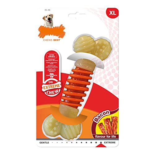 (2 Pack) Nylabone Power Chew Durable Dog Toy Bacon Flavor Large/Giant von Nylabone