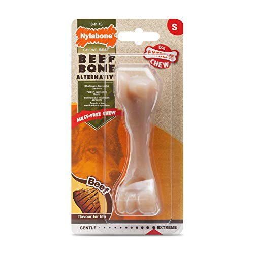 Interpet NMB600PEU Nylabone Kauspielzeug für extreme Kauer, Rinderknochen - Rindergeschmack, S Interpet NMB600PEU Nylabone Kauspielzeug für extreme Kauer, Rinderknochen - Rindergeschmack, S von Nylabone