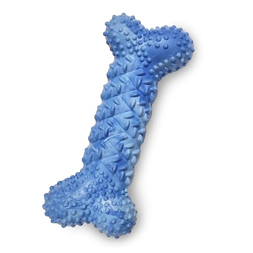 Nylabone Braid Bone Starkes Kauspielzeug für Hunde, Naturkautschuk-Hundespielzeug für Moderate und Aggressive Kauer, Erdnussbutter-Geschmack, mittelgroße Hunde – bis zu 15,9 kg, 1 Stück von Nylabone