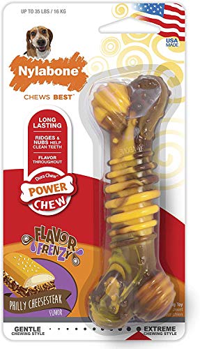 Nylabone DuraChew Flavor Frenzy Cheesesteak Bone Wolf Size For Dogs - 4 Pack von Nylabone