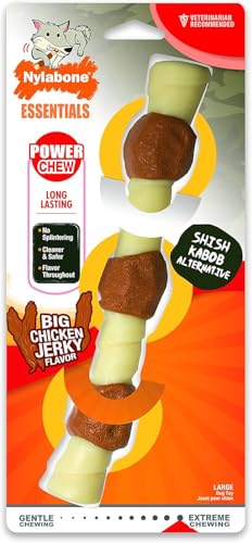 Nylabone Extrem robustes Kauspielzeug für Hunde, Shish Kebab, Huhn Jerky Geschmack, sauber und ordentlich, groß, für Hunde bis zu 23 kg – L Nylabone Extrem robustes Kauspielzeug für Hunde, Shish Kebab, Huhn Jerky Geschmack, sauber und ordentlich, groß, für Hunde bis zu 23 kg – L von Nylabone