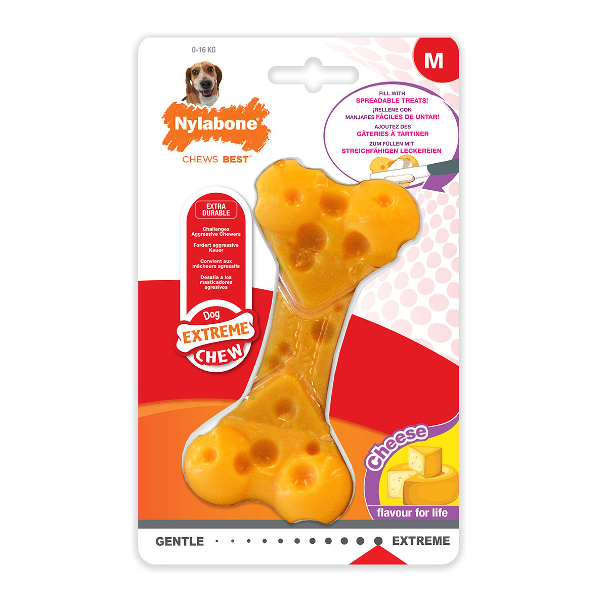 Nylabone Extreme Kauknochen mit Käse-Geschmack M von Nylabone