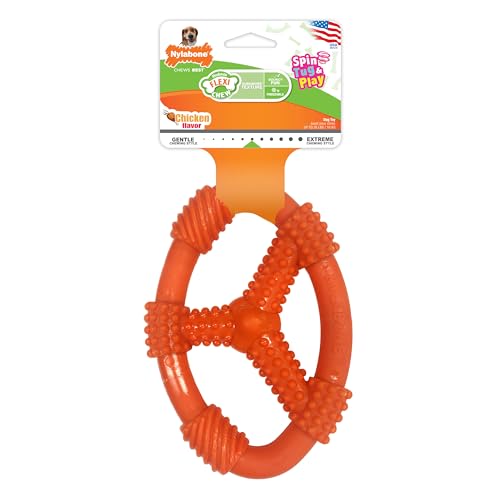 Nylabone Flexi-Kauspielzeug für Hunde, ovaler Ring, flexibles Hundespielzeug für moderates und sanftes Kauen, Huhngeschmack, mittelgroß – bis zu 15,9 kg, 1 Stück Nylabone Flexi-Kauspielzeug für Hunde, ovaler Ring, flexibles Hundespielzeug für moderates und sanftes Kauen, Huhngeschmack, mittelgroß – bis zu 15,9 kg, 1 Stück von Nylabone