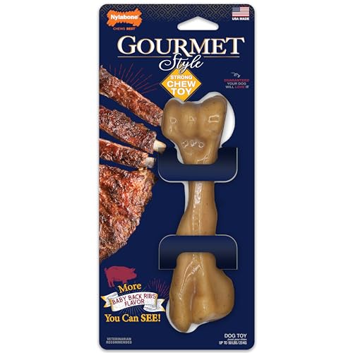 Nylabone Gourmet-Stil, starkes Kauspielzeug für Hunde, langlebiges Hundeknochenspielzeug, Filet-Mignon-Geschmack, groß/riesig, 1 Stück Nylabone Gourmet-Stil, starkes Kauspielzeug für Hunde, langlebiges Hundeknochenspielzeug, Filet-Mignon-Geschmack, groß/riesig, 1 Stück von Nylabone