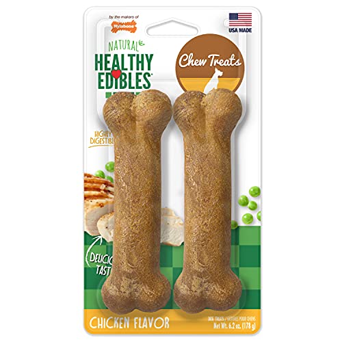Nylabone Healthy Edible Longer Lasting Dog Bone Chew Toy Chicken Wolf Twin Pack von Nylabone