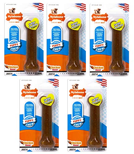 Nylabone Just for Puppies Wolf Chicken Flavored Bone Teething Chew Toy - 5 Pack Nylabone Just for Puppies Wolf Chicken Flavored Bone Teething Chew Toy - 5 Pack von Nylabone