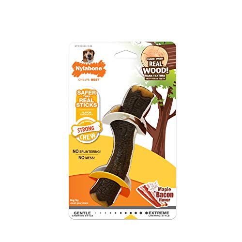 Nylabone Echtes Holzstab-Spielzeug, Starkes Kauspielzeug für Hunde, Gummi-Hundespielzeug für Moderate und Aggressive Kauer, Speckgeschmack, mittelgroß – bis zu 15,9 kg, 1 Stück Nylabone Echtes Holzstab-Spielzeug, Starkes Kauspielzeug für Hunde, Gummi-Hundespielzeug für Moderate und Aggressive Kauer, Speckgeschmack, mittelgroß – bis zu 15,9 kg, 1 Stück von Nylabone