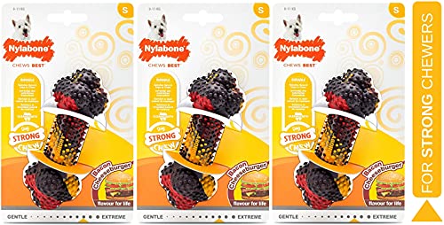 Nylabone (3 Pack) Strong Chew Bacon Cheeseburger Flavor Small Dogs Up to 25-lbs. von Nylabone