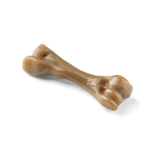 Nylabone Maximale Stärke Tough Extreme Welpe Gourmet Knochen Kauspielzeug, Erwachsene Zähne, durchgehend mit extra Speckgeschmack infundiert, klein, für Welpen 0-11kg von Nylabone