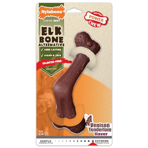 Nylabone Power Chew Elchknochen Alternative Kauspielzeug für Hunde – Hundespielzeug für aggressive Kauer – Wildfilet, X-Large/Souper (1 Stück) von Nylabone