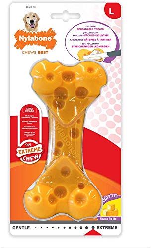 Nylabone (2 Pack) Power Chew Large Cheese Flavored Bone for Dogs up to 50 Pounds von Nylabone