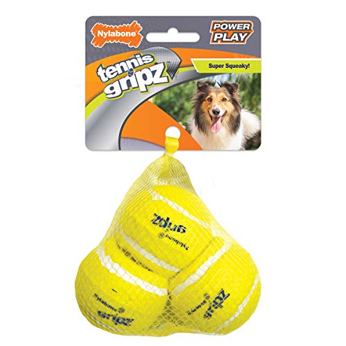 Nylabone Power Play Hunde-Tennisball, Gripz, Größe M, 3 Stück von Nylabone