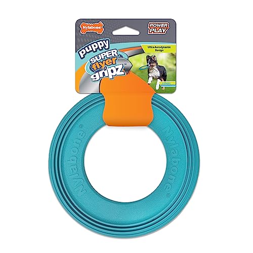 Nylabone Power Play Super Flyer Gripz Disc für Hunde – interaktives Welpen-Bereicherungsspielzeug – ein Muss für Welpen (1 Stück) von Nylabone