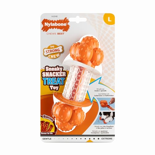 Nylabone, Sneaky Snacker, Strukturiertes Hundespielzeug mit Leckereien, Speckgeschmack, Groß - für Hunde bis 23 kg Nylabone, Sneaky Snacker, Strukturiertes Hundespielzeug mit Leckereien, Speckgeschmack, Groß - für Hunde bis 23 kg von Nylabone