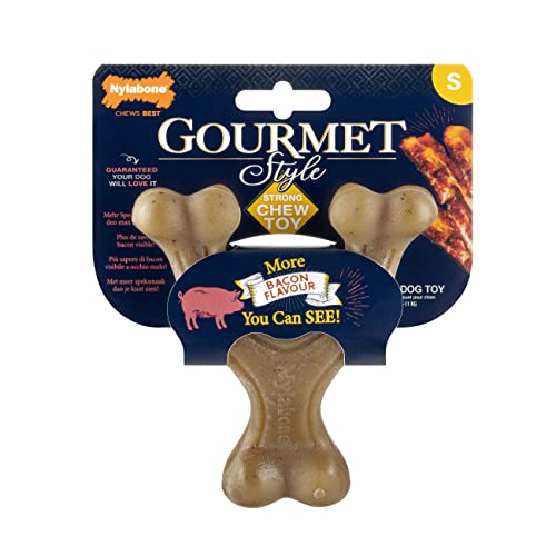 Nylabone maximale Stärke Robustes Extremes Gourmet Querlenker Hundekauspielzeug, mit zusätzlichem Speckgeschmack im gesamten Knochen, Klein, für Hunde 0-11kg Nylabone maximale Stärke Robustes Extremes Gourmet Querlenker Hundekauspielzeug, mit zusätzlichem Speckgeschmack im gesamten Knochen, Klein, für Hunde 0-11kg von Nylabone