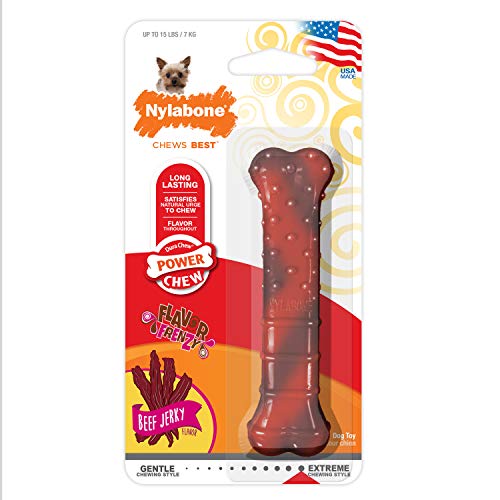 Strukturierter Nylabone Dura Chew Rindfleisch-Jerky-Power-Chew – Kauknochen für extrem stark kauende Hunde - Größe XS – für Hunde bis 7 kg von Nylabone