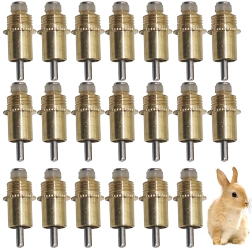20pcs Kaninchentrinker Brustwarze Robustes Kupfer Langes Hühnerwassernippel Wasserer Trinkwasser Werkzeug Käfigzubehör für kleine Tiere Kaninchen Wasserwässerungssystem von Nyutcwe