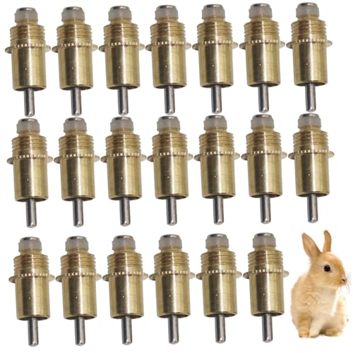 20pcs Kaninchentrinker Brustwarze Robustes Kupfer Langes Hühnerwassernippel Wasserer Trinkwasser Werkzeug Käfigzubehör für kleine Tiere von Nyutcwe