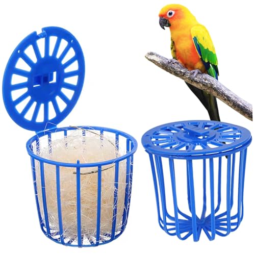 2pcs Vogelnest, 3, 0 x 3, 0 x 2, 6 Zoll Kunststoff hangbares Kanariennest mit Abdeckung, Vogelschachtelmaterial für Käfige von Nyutcwe