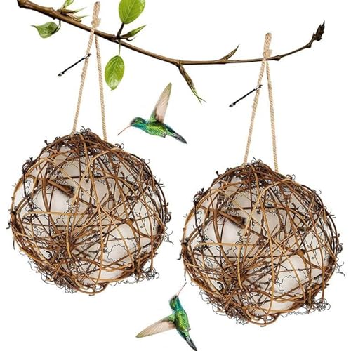2pcs Vogelschachtelmaterial, 3 -Zoll -nachfüllbare Vogelschachtelkugel mit hängendes Seil, Hummingbird House -Material für Garten, Terrasse oder Balkon von Nyutcwe