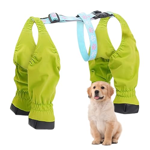 Hundespannstiefel Wasser & Fleckenschutz Hundestiefel Verstellbare atmungsaktive Schuhe für kleine grüne Farbe Schnellfreisetzungen Acryl im Freien im Freien für Hunde von Nyutcwe