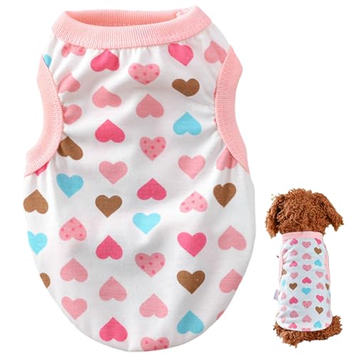Kleine Hundekleidung, Baumwolle süßes Hundehemd mit Herzmuster Frühlings Sommer Weiches atmungsaktives Haustier Outfit für Chihuahua Shih Tzu Yorkshire Welpen Katzen Kleine Hundekleidung, Baumwolle süßes Hundehemd mit Herzmuster Frühlings Sommer Weiches atmungsaktives Haustier Outfit für Chihuahua Shih Tzu Yorkshire Welpen Katzen von Nyutcwe