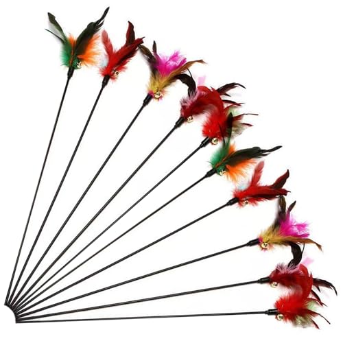 Nyutcwe 10pcs Katzenteaser, 22 -Zoll -PVC -Katzenstabspielzeug mit Gefieder, interaktiver Stressabbau Teaser -Zauberstab, Flexibles Spielzeug für Innenkatzen, Geschenke für Nyutcwe 10pcs Katzenteaser, 22 -Zoll -PVC -Katzenstabspielzeug mit Gefieder, interaktiver Stressabbau Teaser -Zauberstab, Flexibles Spielzeug für Innenkatzen, Geschenke für von Nyutcwe