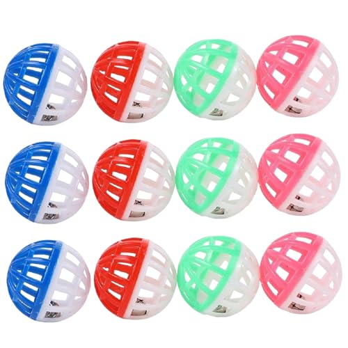 Nyutcwe 12 -pcs -Katzenspielzeugkugel mit Glocke, 1, 5 Zoll farbenfroh von Nyutcwe