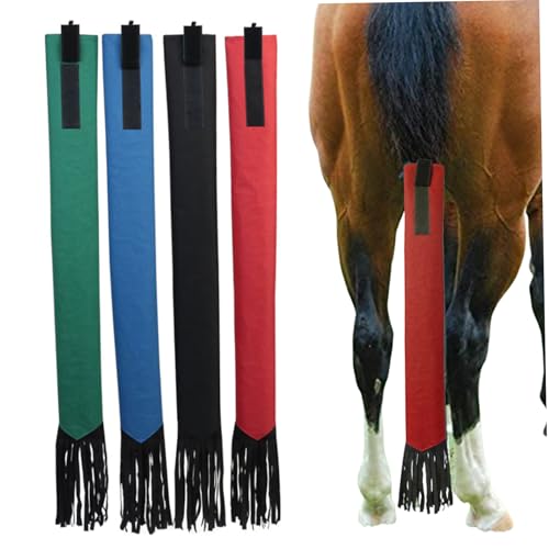 Nyutcwe 4pcs Horse Tailbag, 4 Farbschwanzbeutel für Pferde, 28x3x3 Anti-Sting-Beutel, schützende Stoff-Pferdetaschen mit Befestigungsband, Lieferungen von Nyutcwe