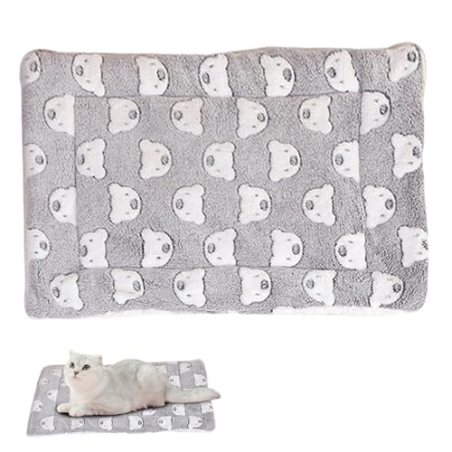 Nyutcwe Hundebettmatte, graue Farbbärenmuster Hundekiste, 12 x 16 Zoll, weiches und warmes Katzenbett, Bequeme Stoffkatze für Zuhause von Nyutcwe