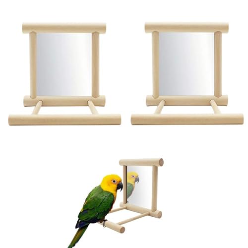 2 Stück Spiegel Vogel Papagei, Stange Vogelständer mit Spiegel, Vogelkäfig Sitzstangen Spiegel Kauspielzeug aus Holz Käfigspielzeug 2 Stück Spiegel Vogel Papagei, Stange Vogelständer mit Spiegel, Vogelkäfig Sitzstangen Spiegel Kauspielzeug aus Holz Käfigspielzeug von Nzoike