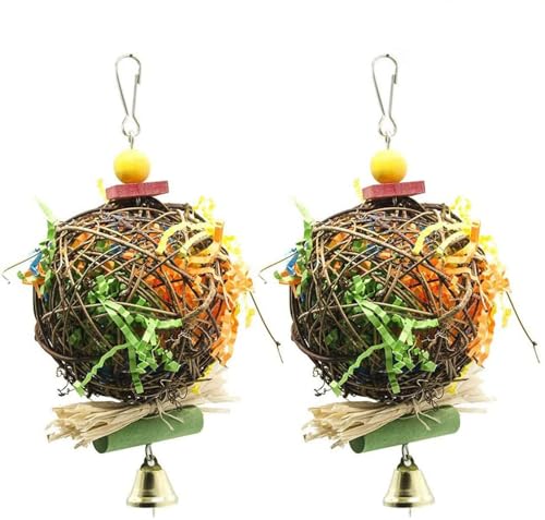 Vogel Kauspielzeug Natürlicher Rattan Ball Kommen mit Papierstreifen Futtersuche Shredder Spielzeug Papagei Käfig Hängende Glocke Spielzeug für Papagei Wellensittich 2er Pack Vogel Kauspielzeug Natürlicher Rattan Ball Kommen mit Papierstreifen Futtersuche Shredder Spielzeug Papagei Käfig Hängende Glocke Spielzeug für Papagei Wellensittich 2er Pack von Nzoike