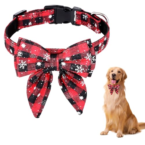 Hundehalsband Weihnachten, Weihnachtshalsband Hund, Katzenhalsband mit Schleife, Fliege für Hunde, Niedliches Karomuster, Hunde Weihnachtskostüm, Haustier Halsband für Kätzen und Hunde(L) Hundehalsband Weihnachten, Weihnachtshalsband Hund, Katzenhalsband mit Schleife, Fliege für Hunde, Niedliches Karomuster, Hunde Weihnachtskostüm, Haustier Halsband für Kätzen und Hunde(L) von O-Kinee
