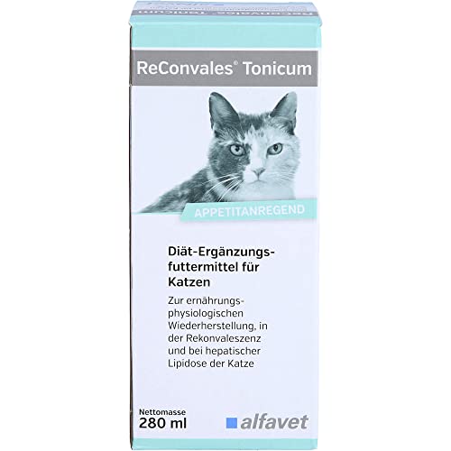 Alfavet ReConvales Tonicum Katze | 280 ml | Diät-Ergänzungsfuttermittel für Katzen | Zur ernährungsphysiologischen Wiederherstellung und bei hepatischer Lipidose von alfavet