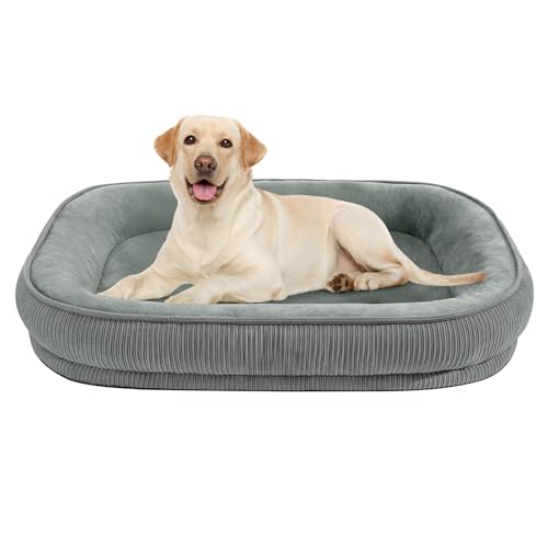 O·Lankeji Hundebett Mittelgroße Hunde erhöhte Ränder, Hundekorb Grosse Hunde Abnehmbarer, Waschbarer Bezug Hundesofa, Hundekissen Vierseitiges Nackenrolle Kissen, rutschfest von O·Lankeji