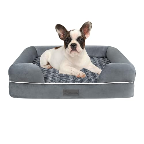 O.buddy Wasserdichtes, Orthopädisches Hundebett Mittelgroße Hunde, Größe M, Viscoschaum, Abnehmbarer, Waschbarer Bezug, Beruhigender Plüsch, Hochgepolsterter Rand 72x55x20 cm, Grau O.buddy Wasserdichtes, Orthopädisches Hundebett Mittelgroße Hunde, Größe M, Viscoschaum, Abnehmbarer, Waschbarer Bezug, Beruhigender Plüsch, Hochgepolsterter Rand 72x55x20 cm, Grau von O.buddy