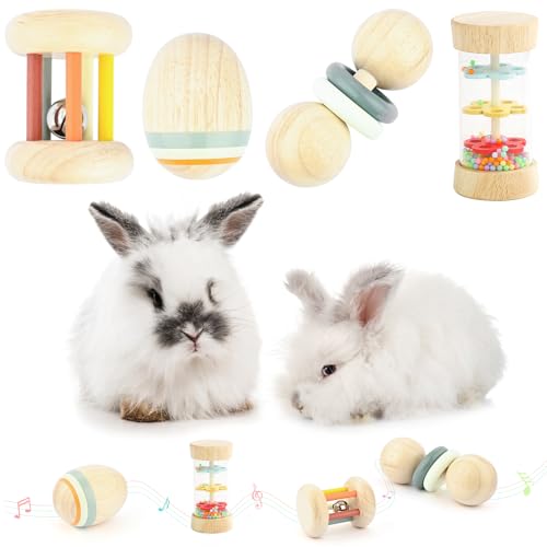 OAHIWLH Kaninchenspielzeug aus Holz, bissfestes Meerschweinchen-Spielzeug, ideal für Hamster, Chinchillas, Kleintiere, die Zähne knirschen, drinnen und draußen, 3 Stück OAHIWLH Kaninchenspielzeug aus Holz, bissfestes Meerschweinchen-Spielzeug, ideal für Hamster, Chinchillas, Kleintiere, die Zähne knirschen, drinnen und draußen, 3 Stück von OAHIWLH