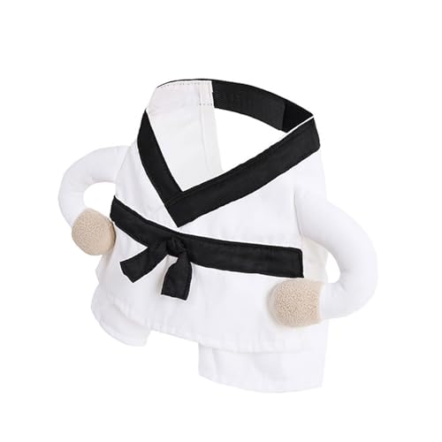 OAJABBGE Funny Martial Arts Outfit Für Haustier Atmungsaktive Hunde Katzen Halloween Kostüm Taekwondo Kleidung Für Party Cosplay Haustier Kostüm von OAJABBGE