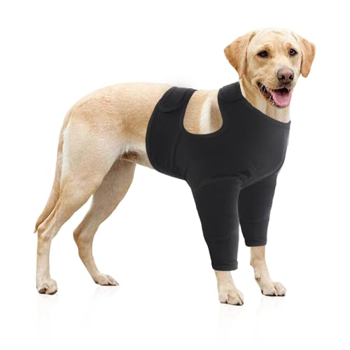 OAJABBGE Hunde Leggings Vorderbeinwickel Für Wärme Und Unterstützung Für Verletzte Alternde Haustiere Gegen Lecken In Mehreren Größen Weniger Beschwerden von OAJABBGE