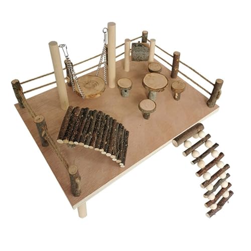 Räumlich Holz Hamster Swing Climbing Set Perfekt Für Die Stundenwährende Unterhaltung Und Bewegung Für Neugierigen Hamster von OAJABBGE