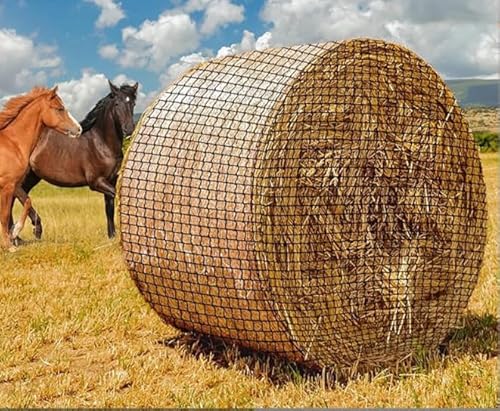 OAK Heunetz Rundballen–Standard ø 159 cm, Heunetz für Pferde Rundballen Weiches Material schont das Maul, Verlängerte Fresszeiten,Ideal für Außenfütterung und Heulagerung bei Pferden OAK Heunetz Rundballen–Standard ø 159 cm, Heunetz für Pferde Rundballen Weiches Material schont das Maul, Verlängerte Fresszeiten,Ideal für Außenfütterung und Heulagerung bei Pferden von OAK