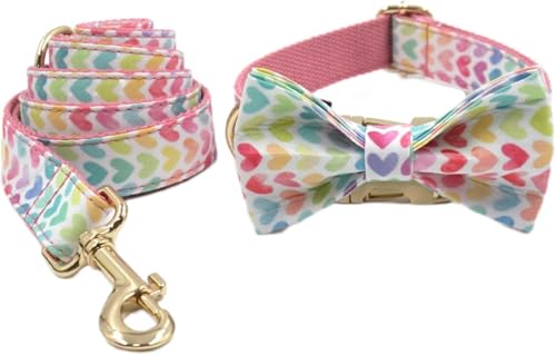 Komfortables verstellbares Hundehalsband, personalisiertes Welpenhalsband mit Fliege, for mittelgroße große Hunde, süßes Hundehalsband for Jungen und Mädchen, for Spazierengehen(Red,M) von OAOAO