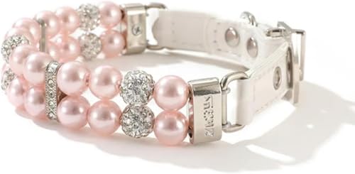 Luxuriöses Hundehalsband mit Perlen, handgefertigtes verstellbares Halsband aus PU-Leder mit Kristall-Strasssteinen, Elegantes Haustierhalsband for kleine Hunde und Katzen, perfekt for Hochzeiten und Luxuriöses Hundehalsband mit Perlen, handgefertigtes verstellbares Halsband aus PU-Leder mit Kristall-Strasssteinen, Elegantes Haustierhalsband for kleine Hunde und Katzen, perfekt for Hochzeiten und von OAOAO