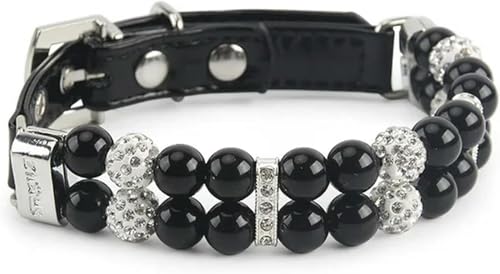 Luxuriöses Hundehalsband mit Perlen, handgefertigtes verstellbares Halsband aus PU-Leder mit Kristall-Strasssteinen, Elegantes Haustierhalsband for kleine Hunde und Katzen, perfekt for Hochzeiten und Luxuriöses Hundehalsband mit Perlen, handgefertigtes verstellbares Halsband aus PU-Leder mit Kristall-Strasssteinen, Elegantes Haustierhalsband for kleine Hunde und Katzen, perfekt for Hochzeiten und von OAOAO