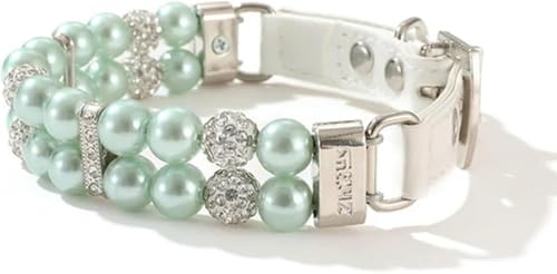Luxuriöses Hundehalsband mit Perlen, handgefertigtes verstellbares Halsband aus PU-Leder mit Kristall-Strasssteinen, Elegantes Haustierhalsband for kleine Hunde und Katzen, perfekt for Hochzeiten und Luxuriöses Hundehalsband mit Perlen, handgefertigtes verstellbares Halsband aus PU-Leder mit Kristall-Strasssteinen, Elegantes Haustierhalsband for kleine Hunde und Katzen, perfekt for Hochzeiten und von OAOAO