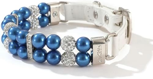 Luxuriöses Hundehalsband mit Perlen, handgefertigtes verstellbares Halsband aus PU-Leder mit Kristall-Strasssteinen, Elegantes Haustierhalsband for kleine Hunde und Katzen, perfekt for Hochzeiten und Luxuriöses Hundehalsband mit Perlen, handgefertigtes verstellbares Halsband aus PU-Leder mit Kristall-Strasssteinen, Elegantes Haustierhalsband for kleine Hunde und Katzen, perfekt for Hochzeiten und von OAOAO