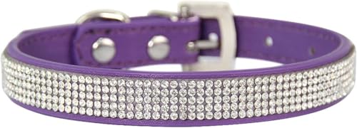 Personalisiertes Hundehalsband mit Strasssteinen, verstellbares Haustierhalsband mit Metallschnalle for kleine, mittelgroße und große Hunde und Katzen, süßes, schillerndes Welpenhalsband(Purple,XS) Personalisiertes Hundehalsband mit Strasssteinen, verstellbares Haustierhalsband mit Metallschnalle for kleine, mittelgroße und große Hunde und Katzen, süßes, schillerndes Welpenhalsband(Purple,XS) von OAOAO
